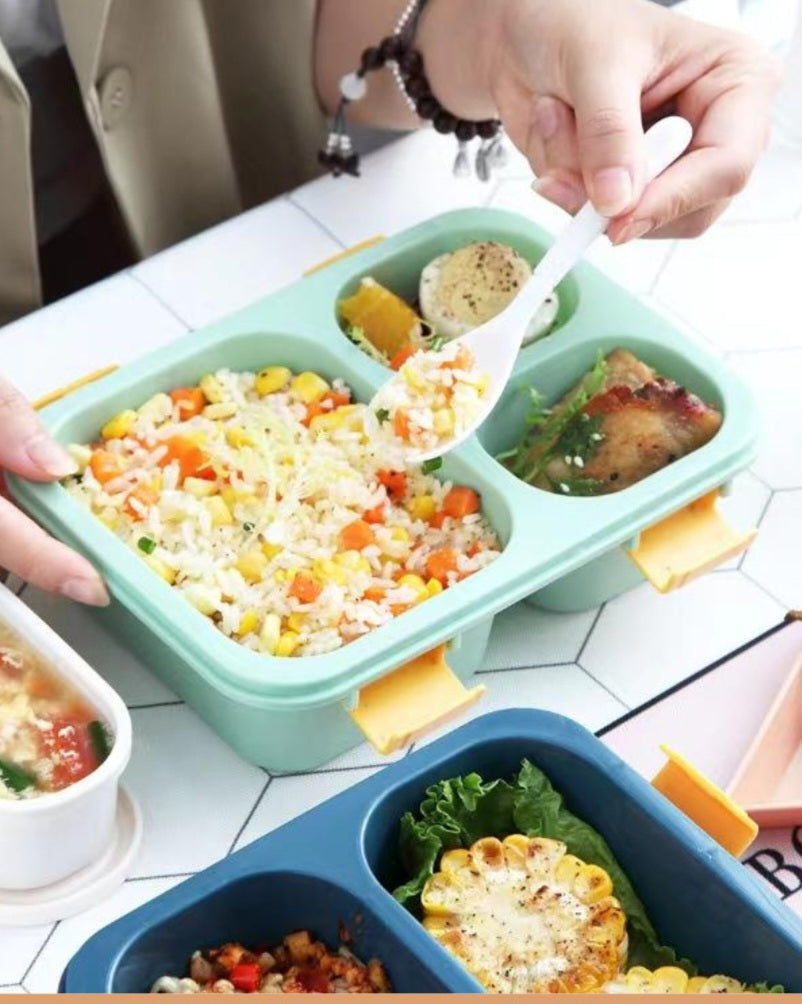 3x Lightweight Lunchbox Bento Style for Kids Adults Teens Office Picnic