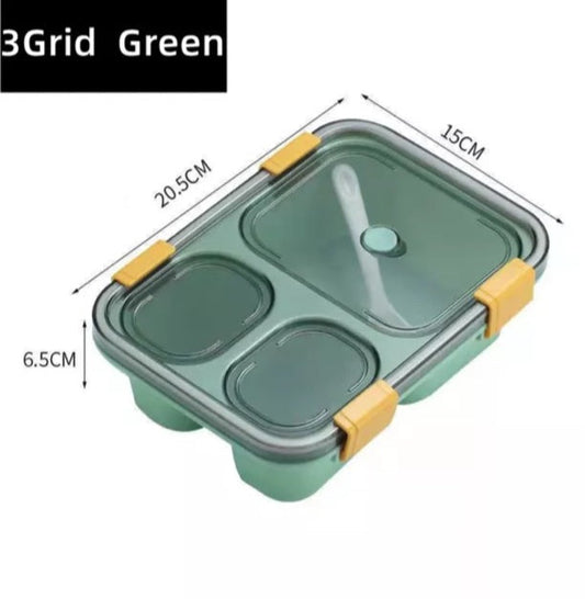 3x Lightweight Lunchbox Bento Style for Kids Adults Teens Office Picnic