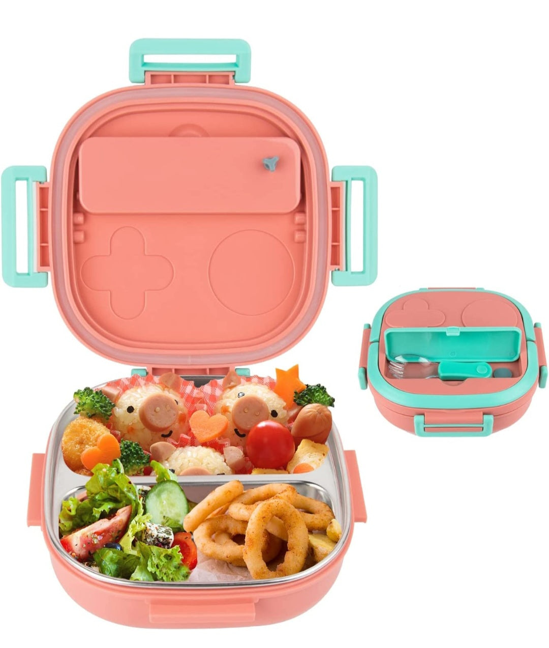 Stainless steel kids bento lunchbox 2/3 compartment, BPA-free material