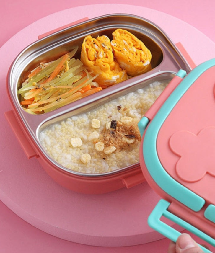 Stainless steel kids bento lunchbox 2/3 compartment, BPA-free material