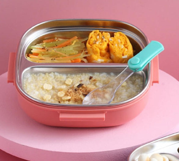 Stainless steel kids bento lunchbox 2/3 compartment, BPA-free material
