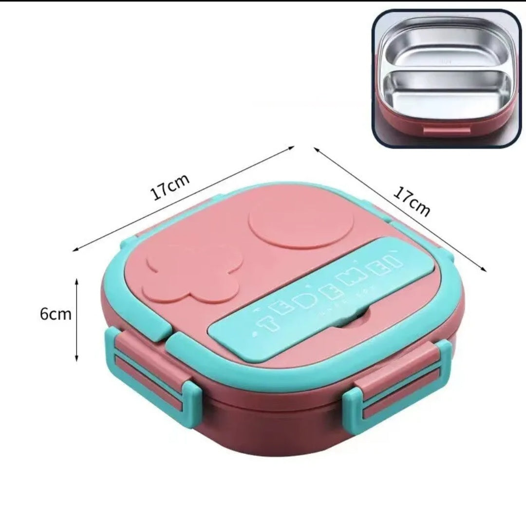 Stainless steel kids bento lunchbox 2/3 compartment, BPA-free material