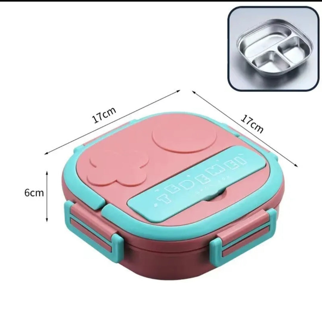 Stainless steel kids bento lunchbox 2/3 compartment, BPA-free material
