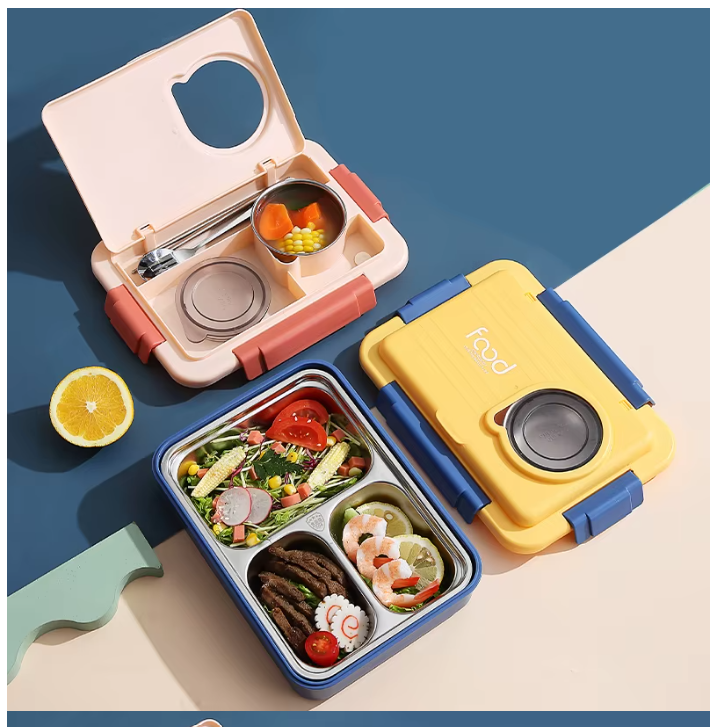 Stainless Steel Bento Lunch Box, 1.25L/1.4L Capacity, Multi-Compartment Design, Leak-Proof Container for Teens And Adults