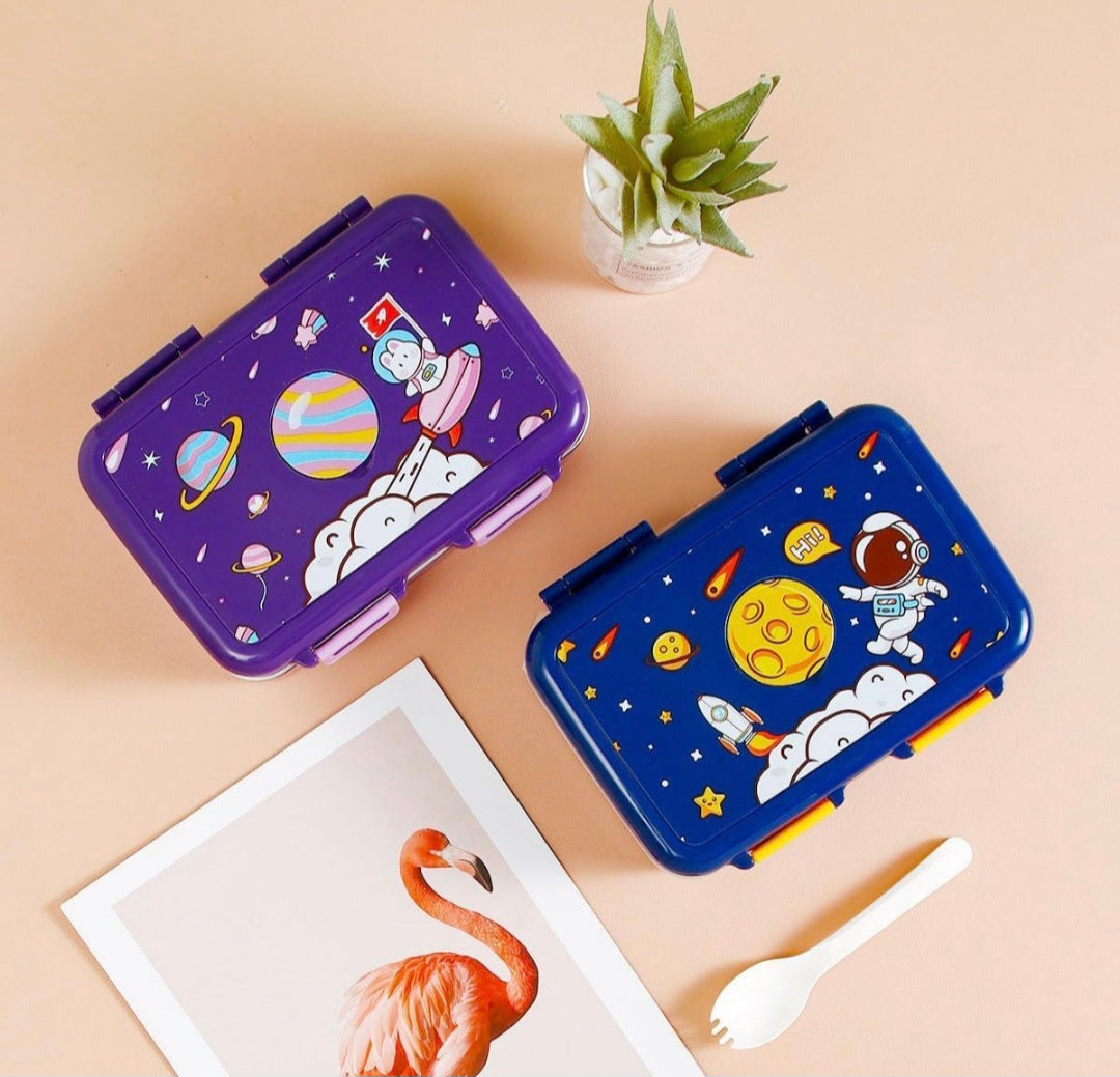 Minimalist Bento Box, Stainless Steel 550ML, Purple, 3 Compartments, Kids Lunch Box