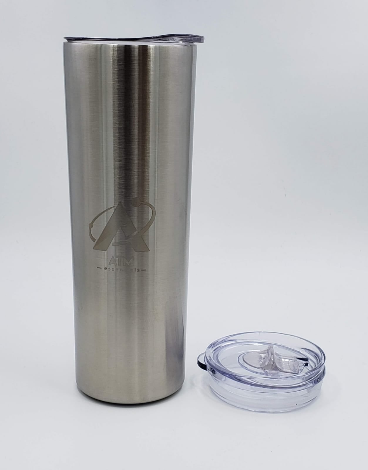 2x 20oz Stainless Steel insulated tumbler with 2 lids and metal straw