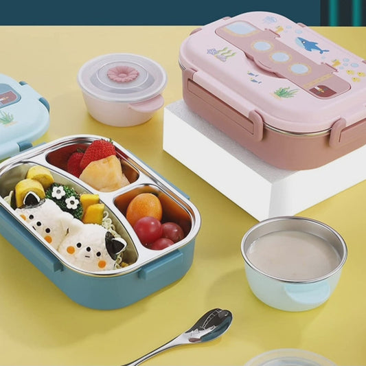 "Stainless Steel Submarine design Lunchbox for Kids – Fun, Multi-Compartment, Eco-Friendly Meal Organizer – BPA-Free, Easy-to-Clean, and Durable – Ideal for Healthy Eating and Imaginative Mealtime Adventures!"