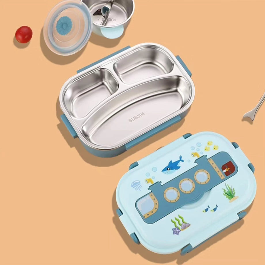 Stainless Steel Bento Lunch Box for Kids- comes with Soup Bowl and spoon