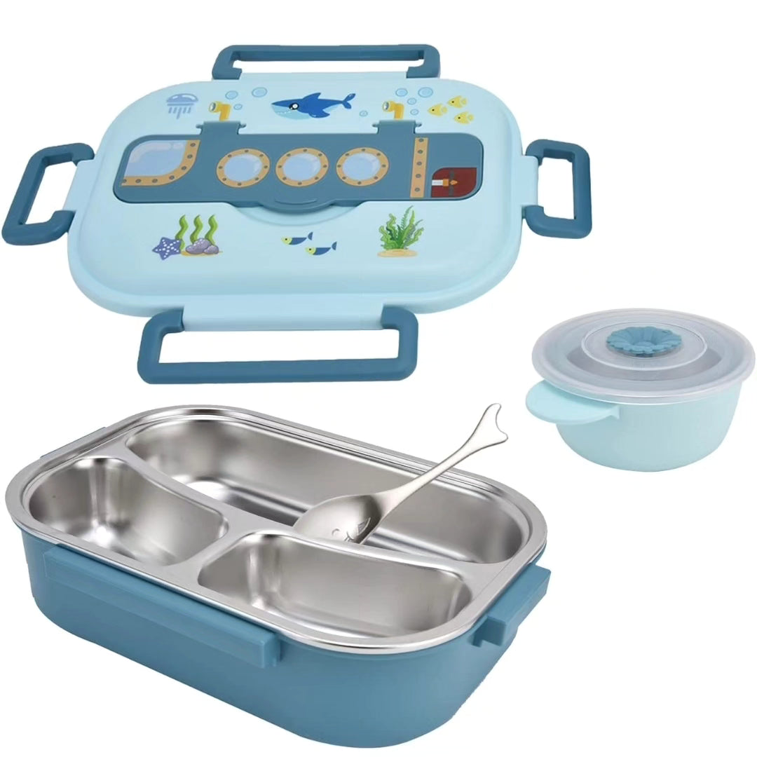 Stainless Steel Bento Lunch Box for Kids- comes with Soup Bowl and spoon