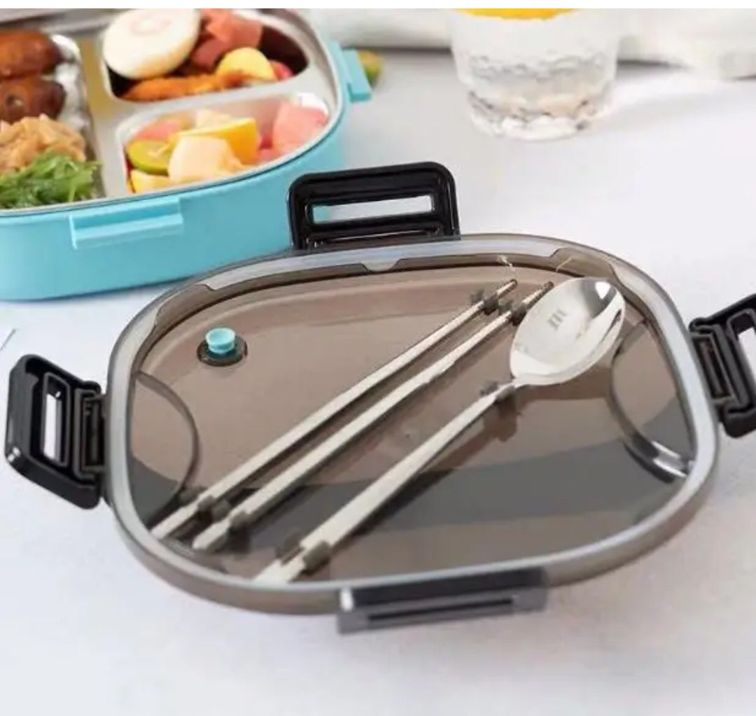 3 Compartment Stainless Steel Lunchbox