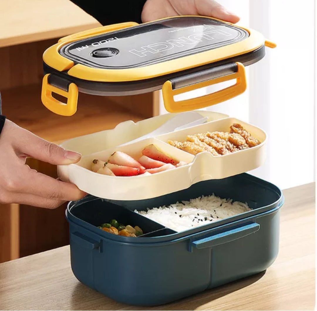 2 Layer Lunch Box Microwave Bento Lunch Box For Kids Adult Food Container Storage Box