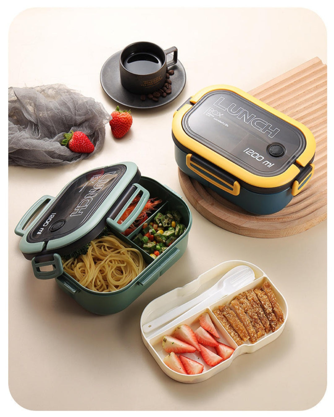 2 Layer Lunch Box Microwave Bento Lunch Box For Kids Adult Food Container Storage Box