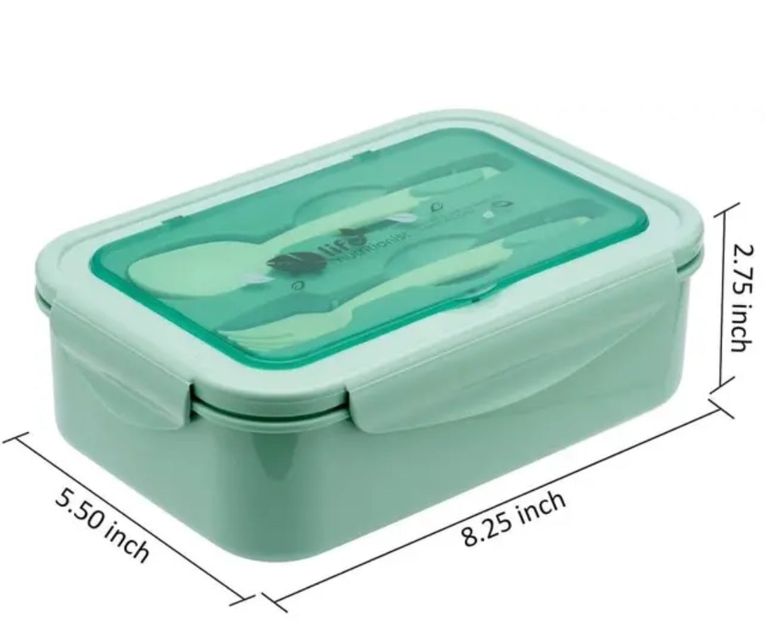 3 Compartment Lunchbox Food Container Set Bento Storage Box For Kids Adults Picnic Office