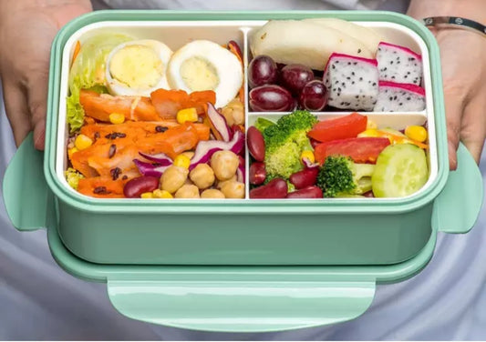 3 Compartment Lunchbox Food Container Set Bento Storage Box For Kids Adults Picnic Office