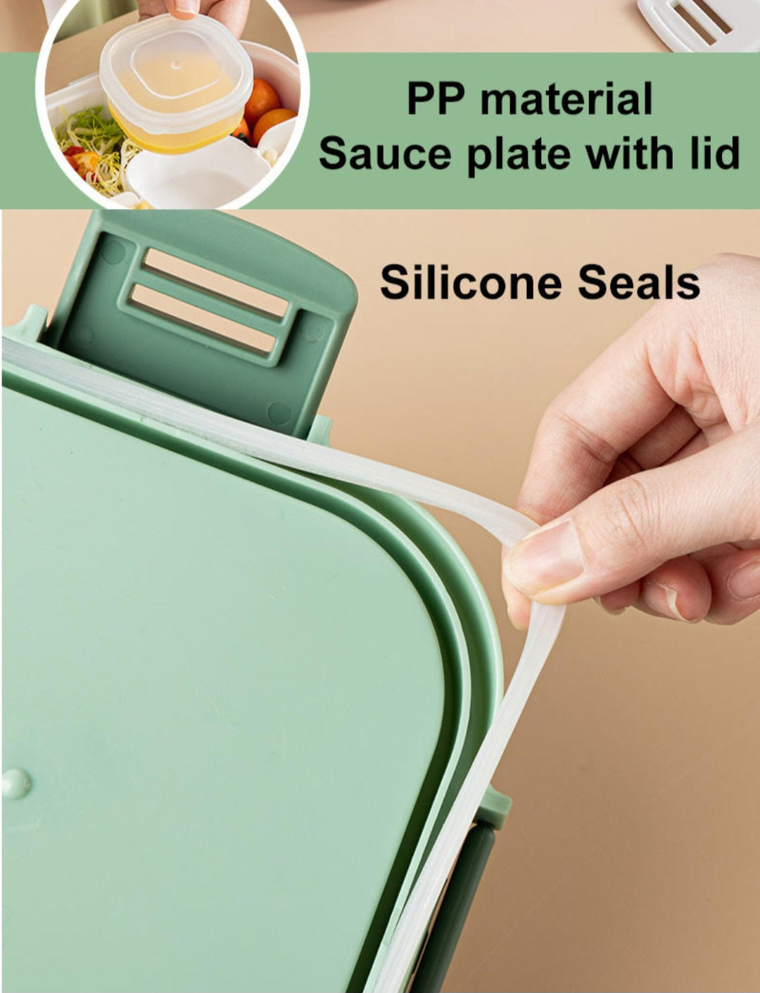 Portable double layer bento lunchbox/salad container, Dishwasher & Microwave safe