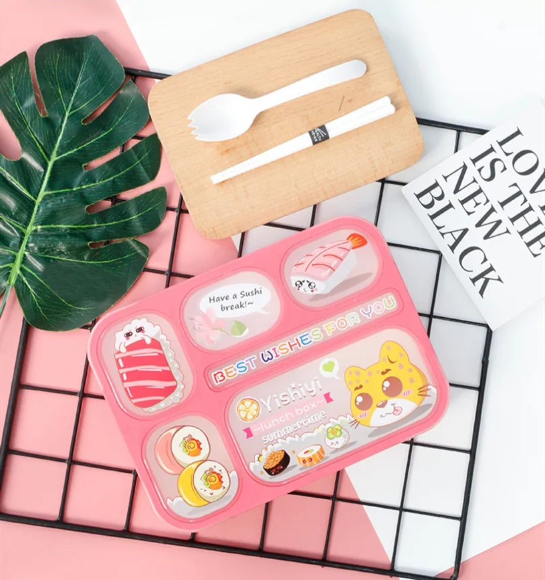 Leakproof Bento Lunch Box for kids with cutlery