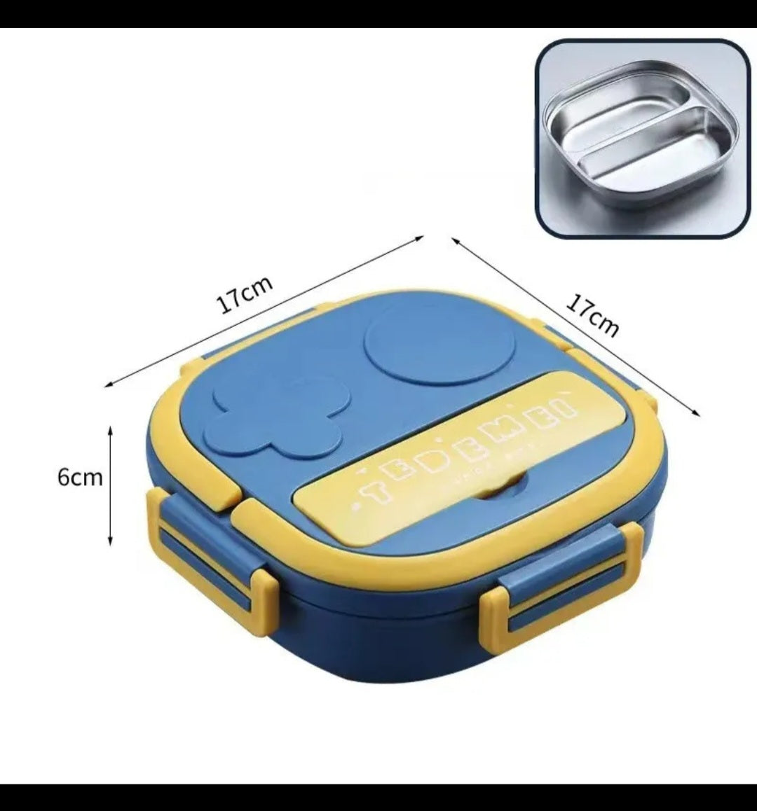 Stainless steel kids bento lunchbox 3 compartments