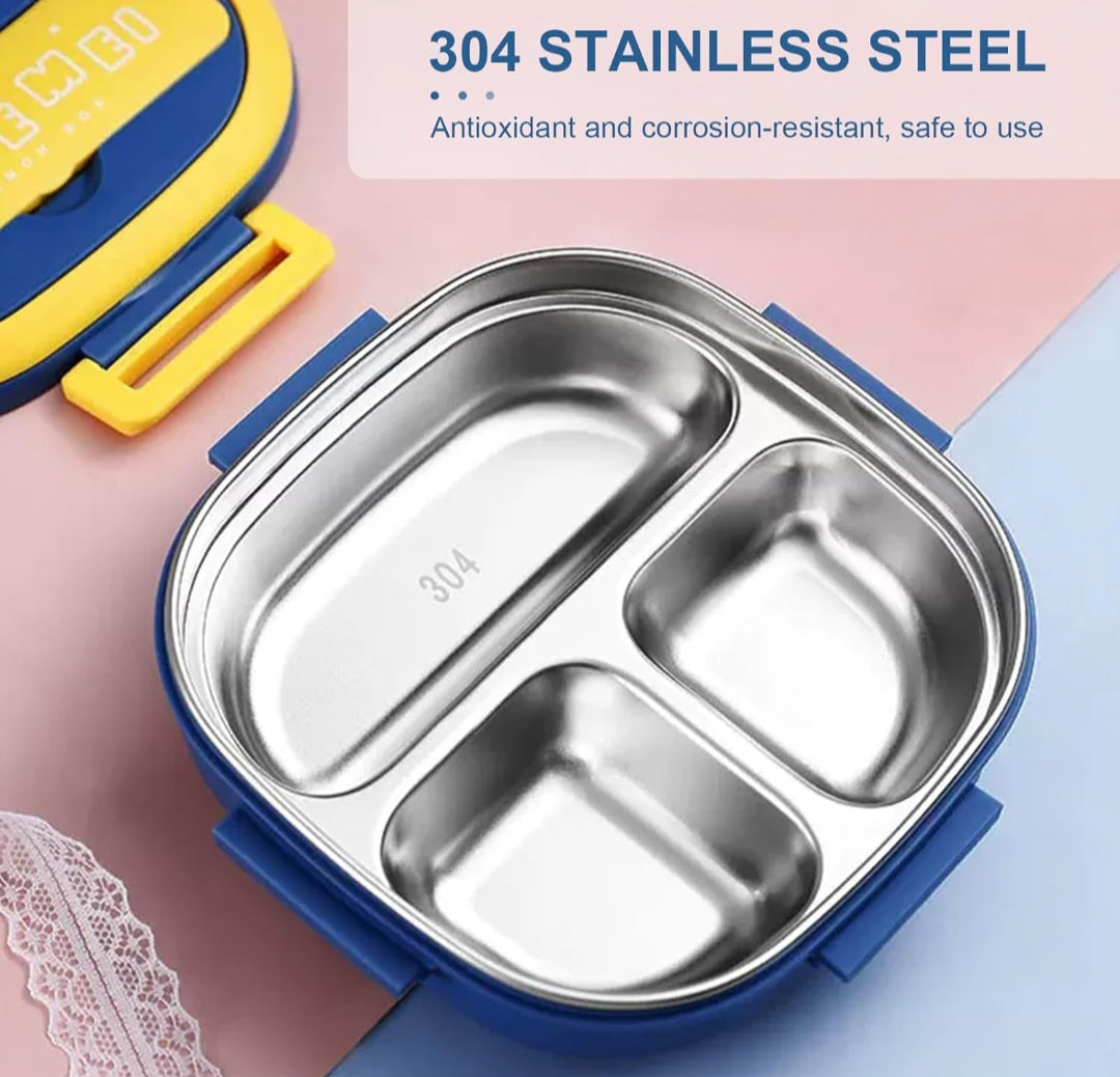 Stainless steel kids bento lunchbox 3 compartments