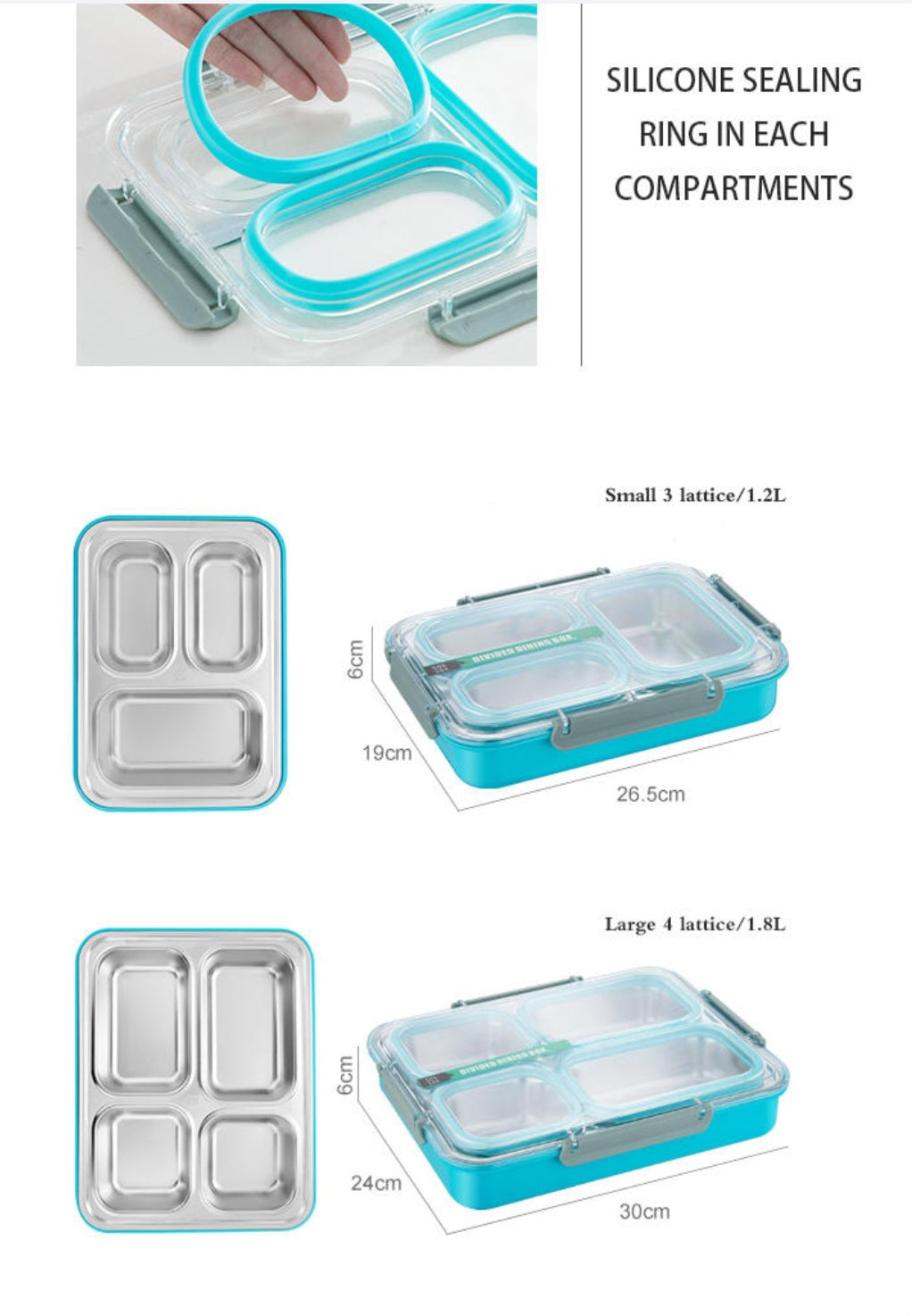 Leakproof Stainless Steel Bento Lunch Box for Kids and Adults